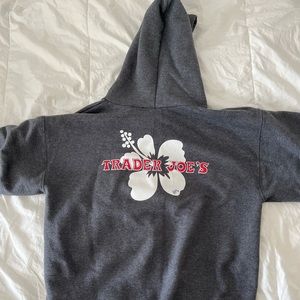 Gray Trader Joe’s zip up hoodie